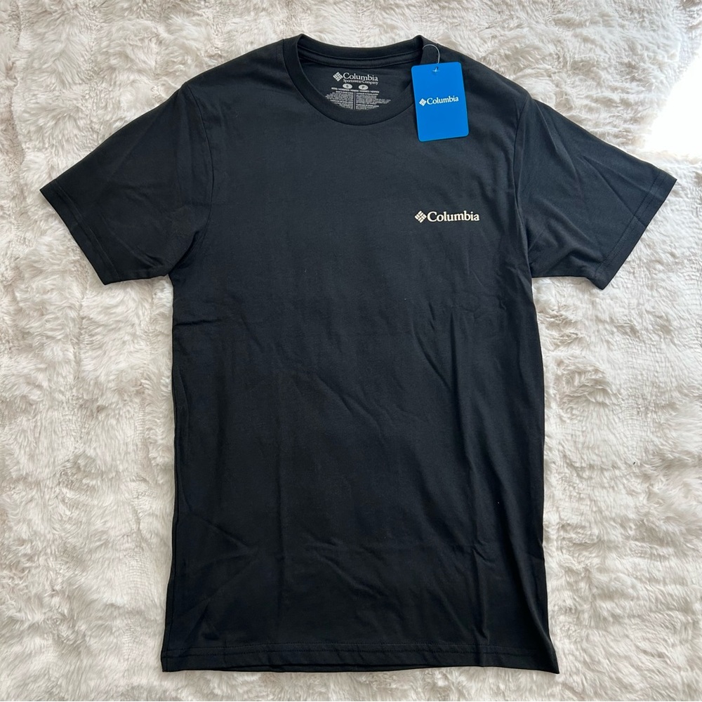 Columbia Mountain Graphic T Shirt Black Men’s Small Outdoors Hiking Tee NWT